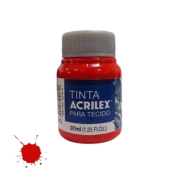Tinta Para Tecido 37ml - Vermelho Tomate - 1 unidade - Acrilex - Rizzo