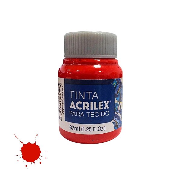 Tinta Para Tecido 37ml - Vermelho Escarlate - 1 unidade - Acrilex - Rizzo