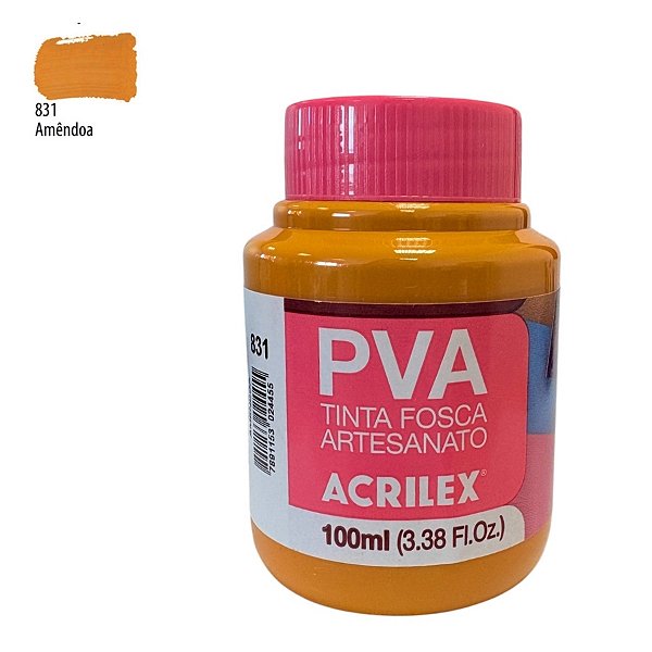 Tinta Fosca Artesanato PVA 100ml - Amêndoa - 1 unidade - Acrilex - Rizzo