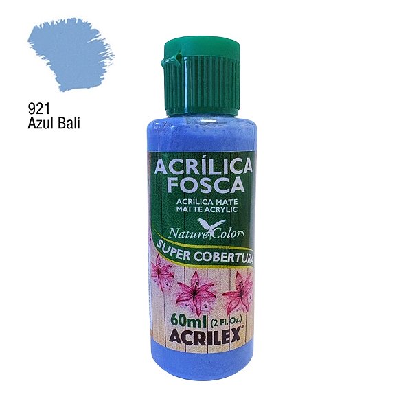 Tinta Acrílica Fosca 60ml - Azul Bali - 1 unidade - Acrilex - Rizzo