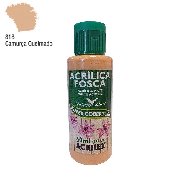 Tinta Acrílica Fosca 60ml - Camurça Queimado - 1 unidade - Acrilex - Rizzo