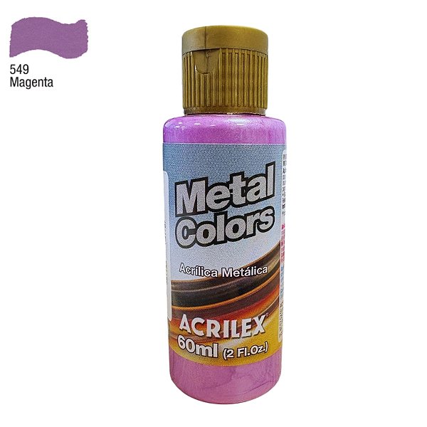 Tinta Acrílica Metal Colors 60ml - Magenta - 1 unidade - Acrilex - Rizzo