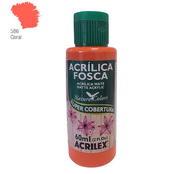 Tinta Acrílica Fosca 60ml - Coral - 1 unidade - Acrilex - Rizzo