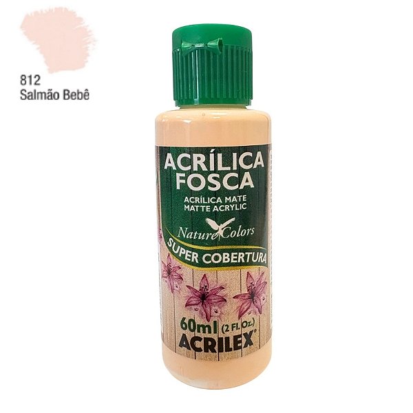 Tinta Acrílica Fosca 60ml - Salmão Bebê - 1 unidade - Acrilex - Rizzo