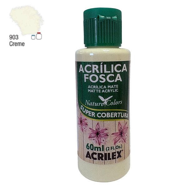 Tinta Acrílica Fosca 60ml - Creme - 1 unidade - Acrilex - Rizzo