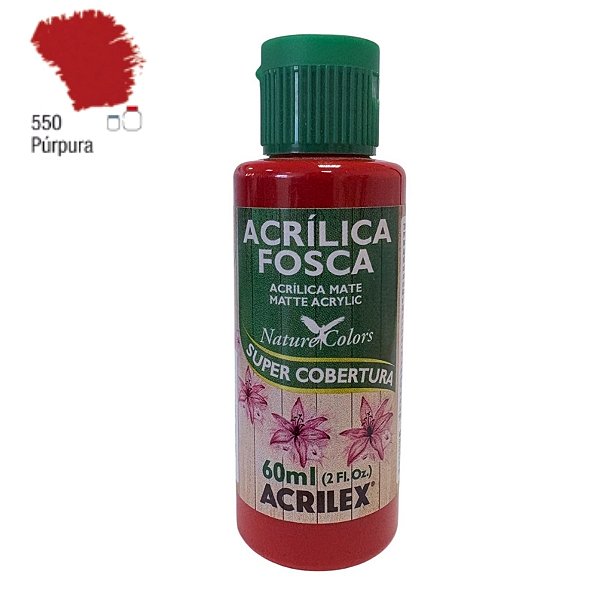 Tinta Acrílica Fosca 60ml - Púrpura - 1 unidade - Acrilex - Rizzo