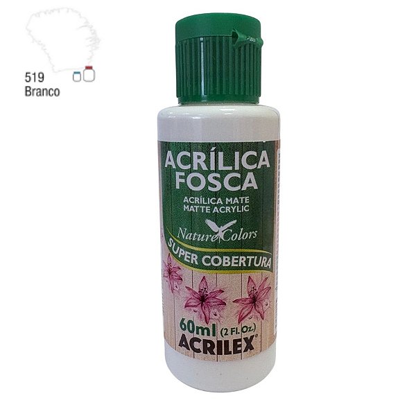 Tinta Acrílica Fosca 60ml - Branco - 1 unidade - Acrilex - Rizzo