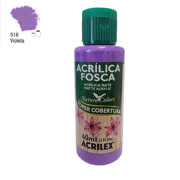 Tinta Acrílica Fosca 60ml - Violeta - 1 unidade - Acrilex - Rizzo