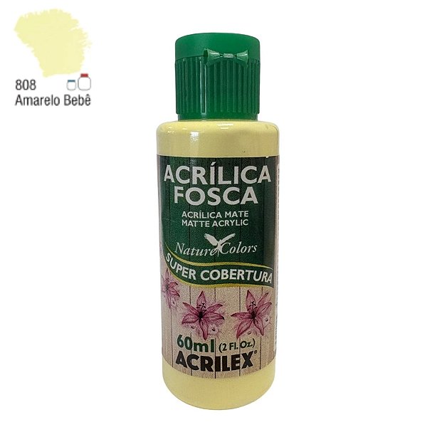 Tinta Acrílica Fosca 60ml - Amarelo Bebê - 1 unidade - Acrilex - Rizzo