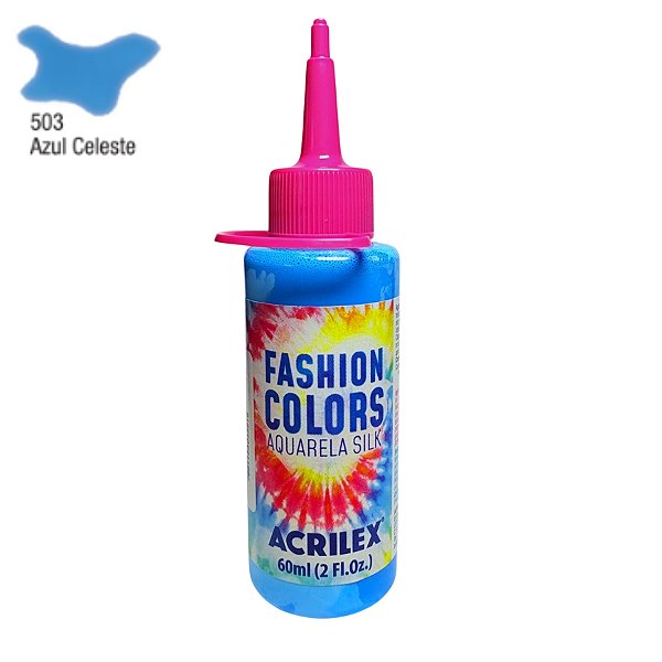Tinta Aquarela Para Tecido 60ml - Azul Celeste - 1 unidade - Acrilex - Rizzo