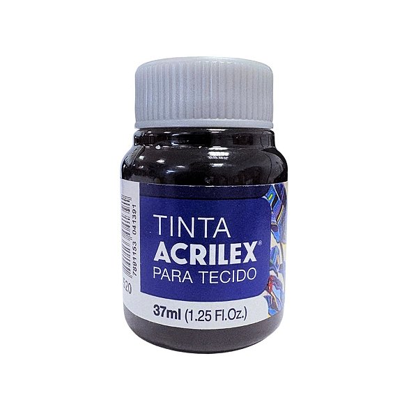 Tinta Para Tecido 37ml - Preto - 1 unidade - Acrilex - Rizzo