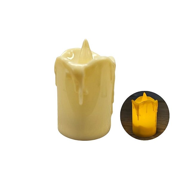 Vela De Led Média - Derretida - 6x4cm - 1 unidade - Rizzo