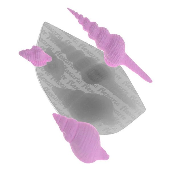 Molde de Silicone Trio de Conchas Ladonna Médias - Ref. 843 - 1 unidade - Flexarte - Rizzo