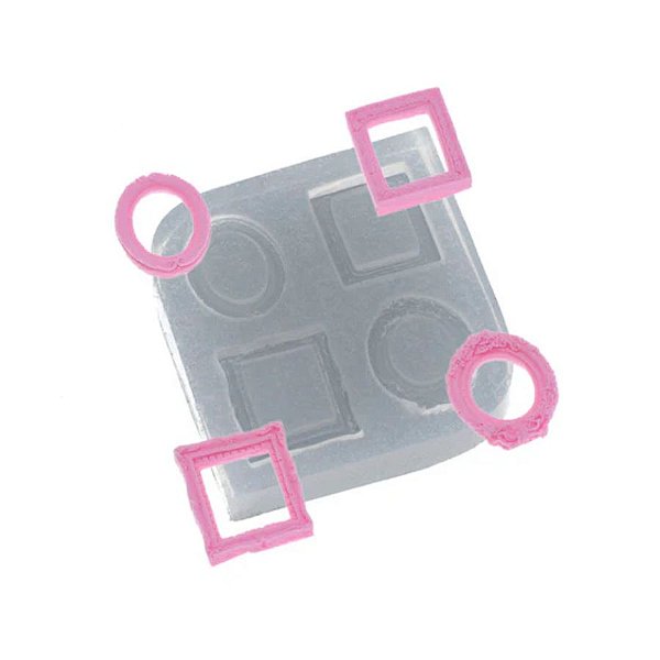 Molde de Silicone Quarteto de Mini Molduras - Ref. 475 - 1 unidade - Flexarte - Rizzo