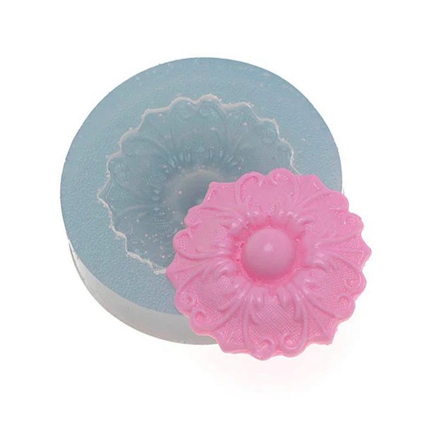Molde de Silicone Broche Redondo Pequeno - Ref. 359 - 1 unidade - Flexarte - Rizzo