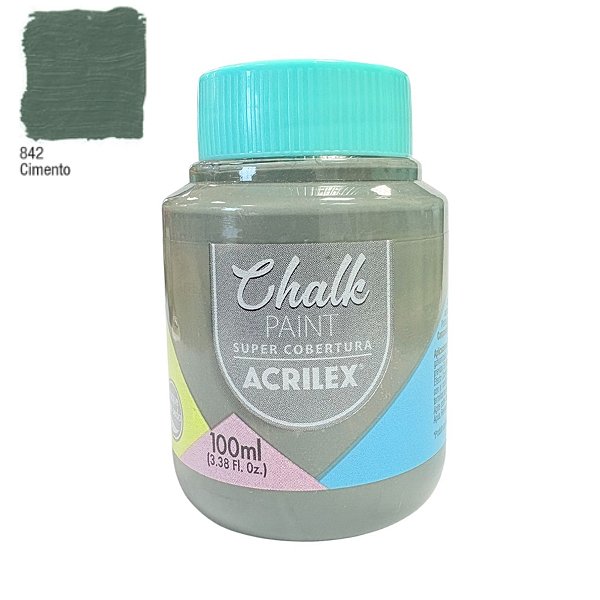 Tinta Chalk Paint 100ml - Cimento - 1 unidade - Acrilex - Rizzo