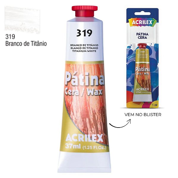 Pátina Cera 37ml - Branco de Titanio - 1 unidade - Acrilex - Rizzo