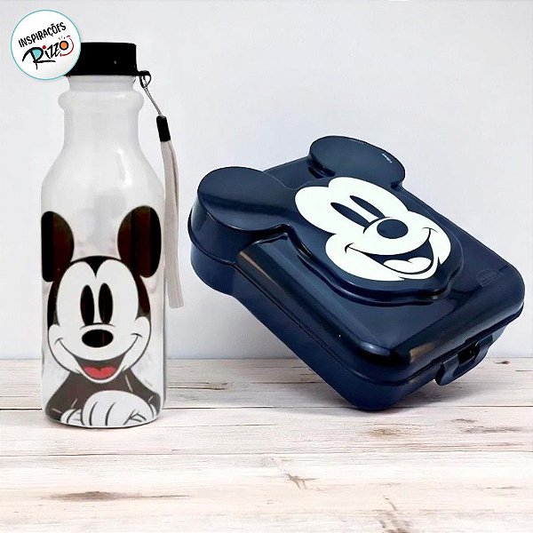 Conjunto Sanduicheira e Garrafa - Mickey Mouse - Preto - 1 unidade - Disney - Rizzo