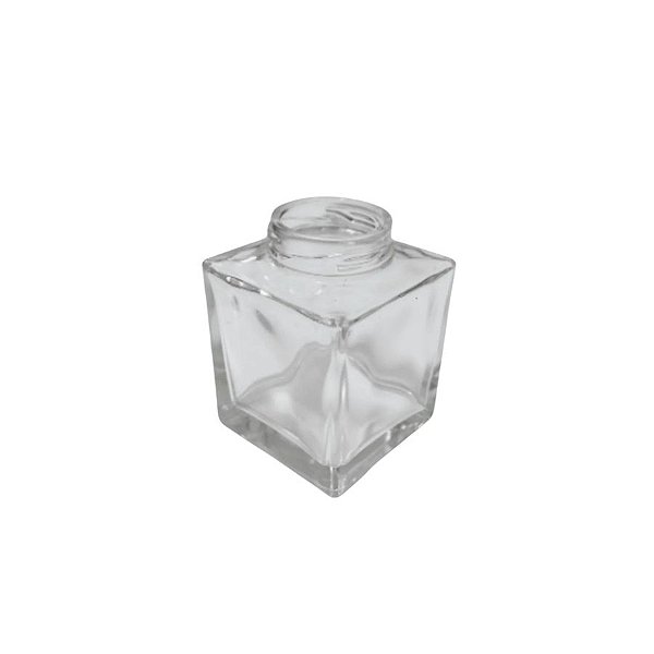 Pote Para Cosmético De Vidro Cube - Transparente - Rosca 38 - 100ml - 1 unidade - Rizzo