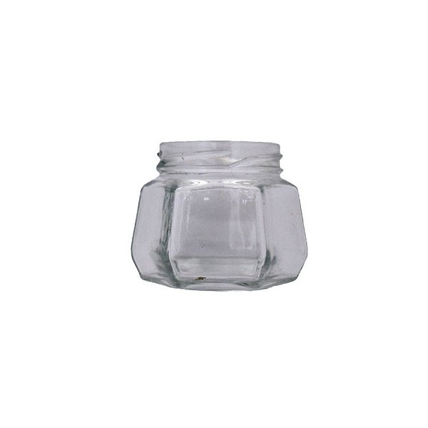Pote De Vidro Sextavado - Rosca G63 - 170ml - 1 unidade - Rizzo