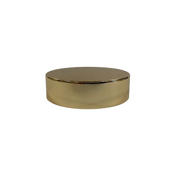 Tampa De Alumínio Para Pote Cilíndrico Reto - Dourada - Rosca 52mm - 1 unidade - Rizzo