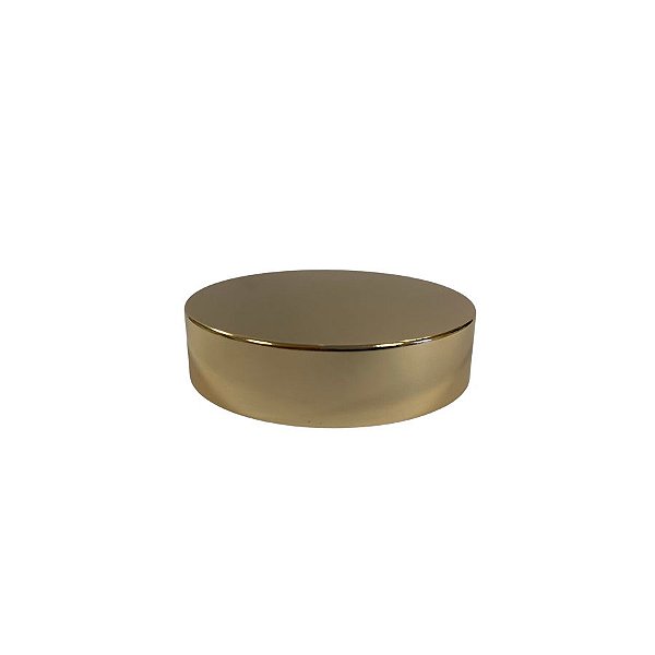 Tampa De Alumínio Para Pote Cilíndrico Reto - Dourada - Rosca 56mm - 1 unidade - Rizzo