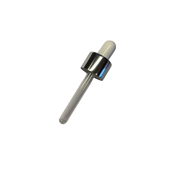 Conta Gotas Prime - Prata e Branco - Rosca 18/410 - 8,5cm - 1 unidade - Rizzo