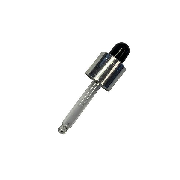 Conta Gotas Prime - Prata e Preto - Rosca 13/415 - 6,25cm - 1 unidade - Rizzo