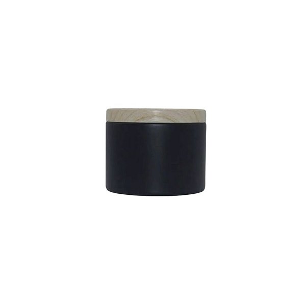 Lata de Metal com Tampa Estampa Madeira - Preto - 120ml - 6x5cm - 1 unidade - Rizzo