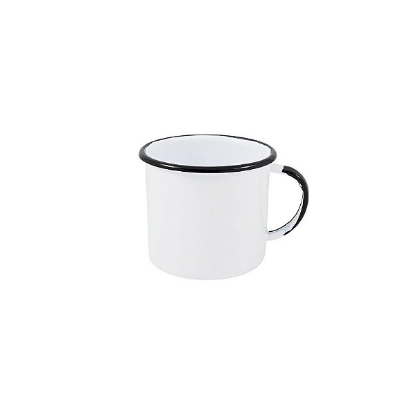 Caneca Esmaltada 06 - Branco - 160ml - 6x6cm - 1 unidade - Rizzo