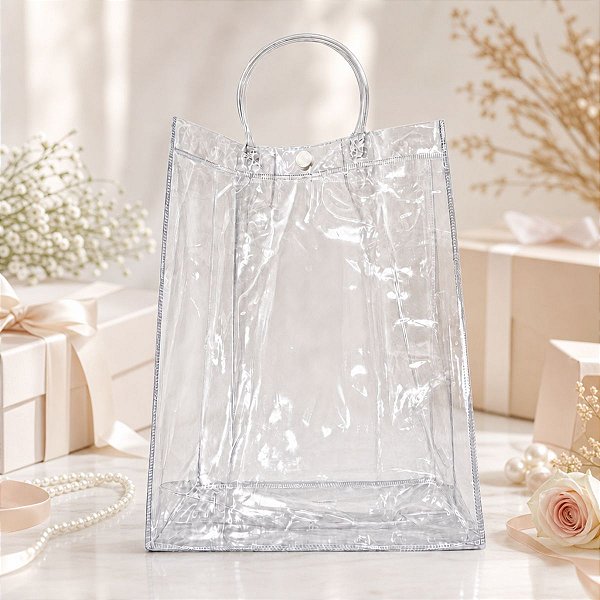 Sacola Transparente Botão - 28x20x8cm - 1 unidades - Rizzo