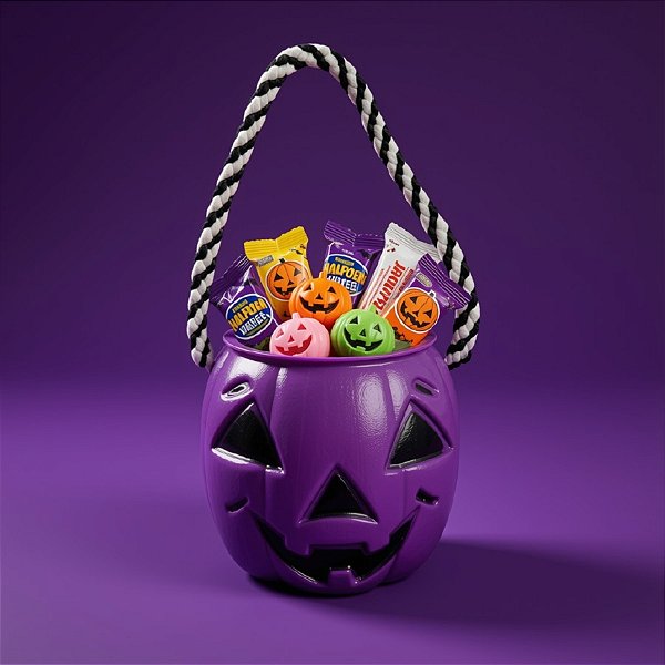 Mini Caldeirão Abóbora De Halloween - Roxo - 7,5x8cm - 1 unidade - Rizzo