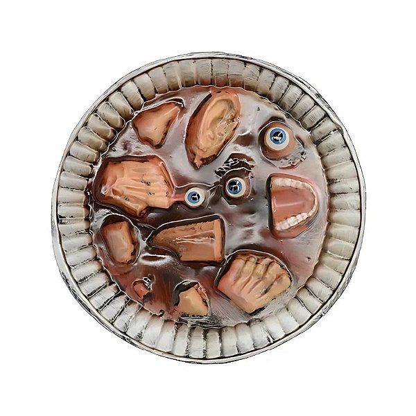 Enfeite Decorativo De Halloween - Bandeja Com Orgãos - 33,5x33,5cm - 1 unidade - Rizzo