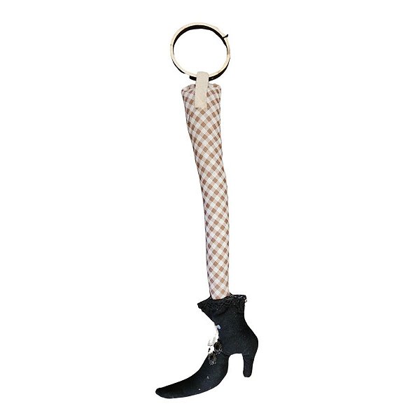 Enfeite Decorativo De Halloween - Perna De Bruxa - Marrom - 75cm - 1 unidade - Rizzo