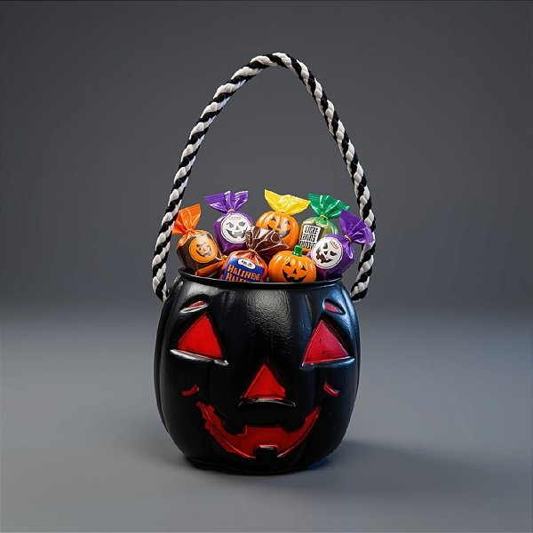 Mini Caldeirão Abóbora De Halloween - Preto - 7,5x8cm - 1 unidade - Rizzo