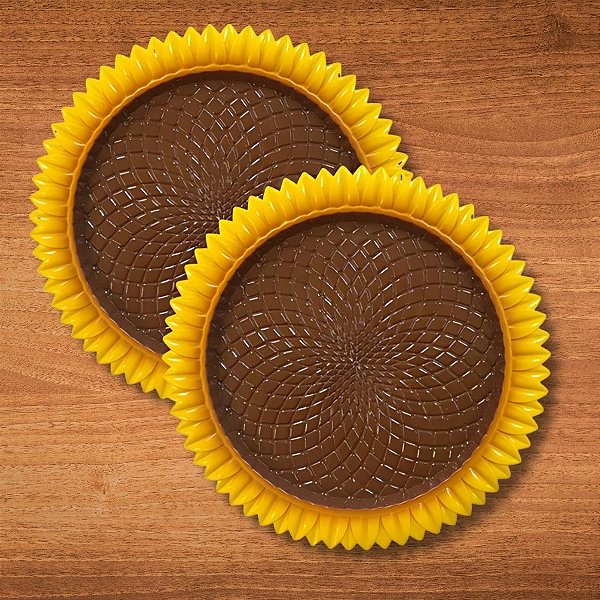 Bandeja Decorativa Girassol - Amarelo Premium - 25,5x25,5cm - 1 unidades - Só Boleiras - Rizzo