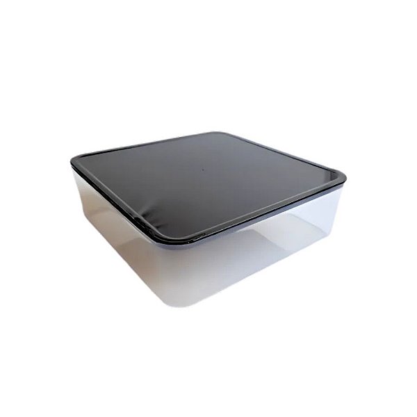 Caixa Acrílica Transparente Quadrada com Tampa Preta - 25x25cm - 1 unidade - Rizzo
