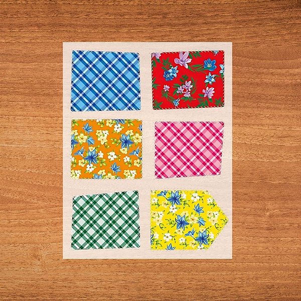 Aplique Decorativo Retalho De Festa Junina - 7,5x6,5cm - 6 unidades - Regina - Rizzo