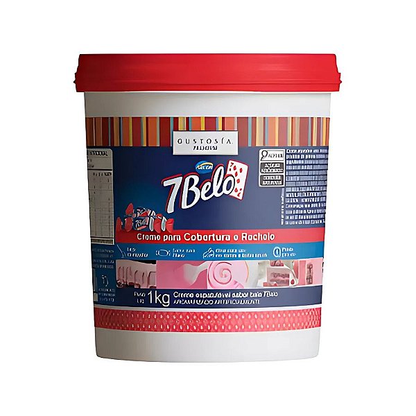 Creme Para Cobertura e Recheio - 7 Belo - 1kg - 1 unidade - Gustosía - Rizzo