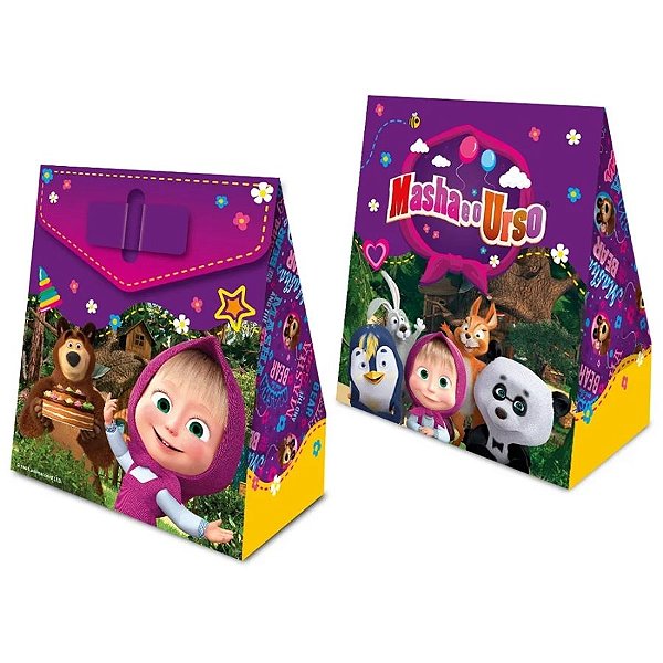 Caixa Surpresa - Masha e o Urso - 19x20cm - 4 unidades - Rizzo