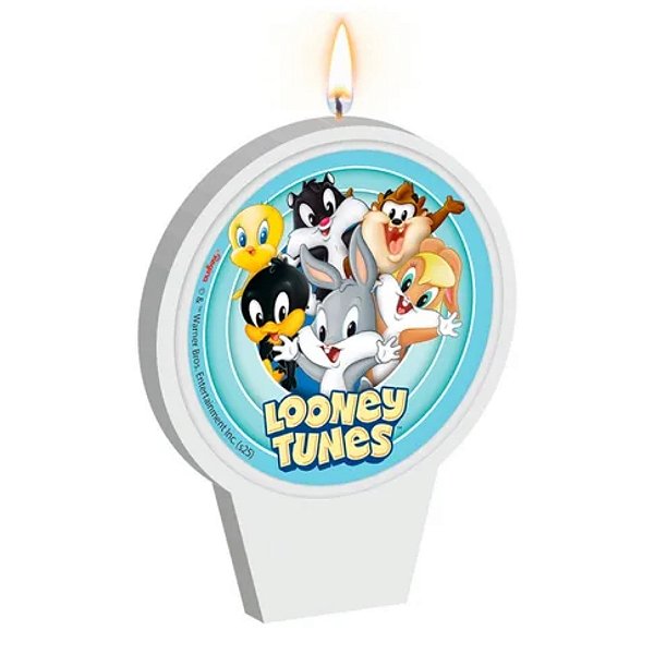 Vela Plana - Looney Tunes Baby - 8x6,5cm - 1 unidade - Rizzo