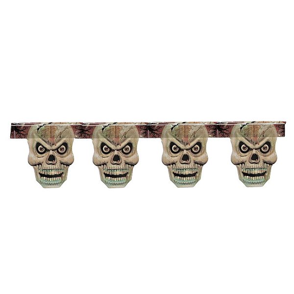 Bandeira Decorativa De Halloween - Caveira - 3 Metros - 1 unidade - Rizzo