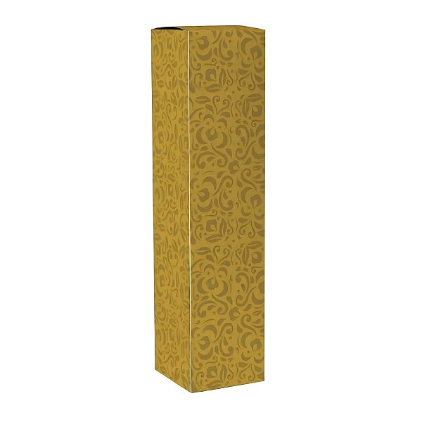 Caixa Decorada Para Bebidas - Ouro - 8x8x33cm - 10 unidades - Cromus - Rizzo