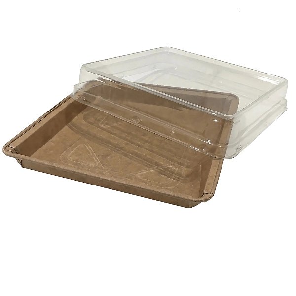 Forma Pie Quadrada com Tampa - 16x1,5x16cm - 5 unidades - Ecopack - Rizzo