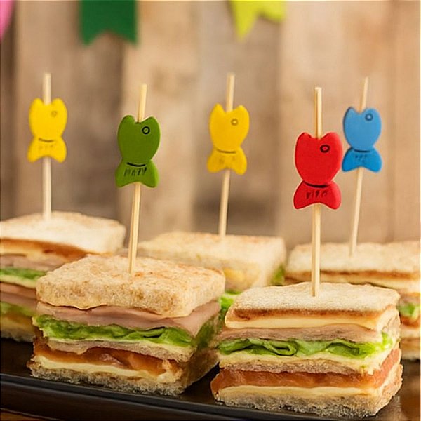 Palito Decorativo para Petisco - Peixe - 20 unidades - Rizzo