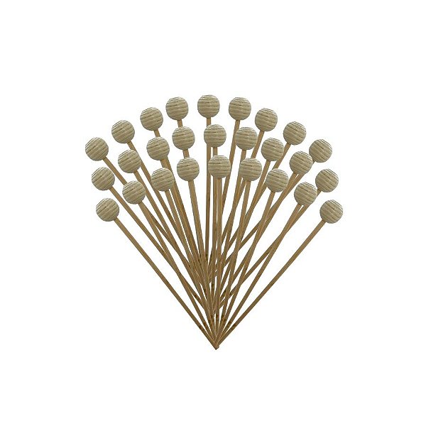 Vareta de Madeira com Bolinha Decorativa para Difusor - 20,5cm - 100 unidades - Rizzo
