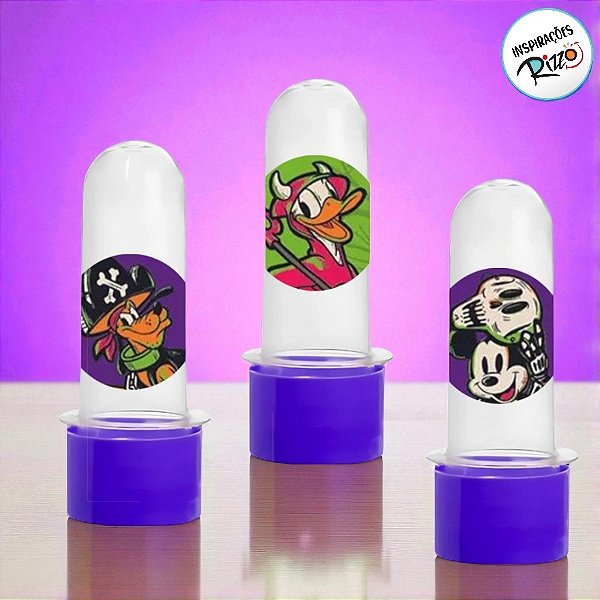 Kit Mini Tubete e Adesivo Lembrancinha Festa Halloween Disney - 30 unidades - Disney Original - Rizzo