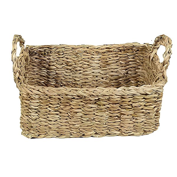 Cesta Decorativa Irai de Seagrass com Alça - 30x20x13cm - 1 unidade - Rizzo