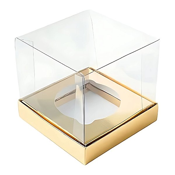 Caixa Mini Bolo M (7x7x7cm) Dourada - 10 unidades - Assk - Rizzo