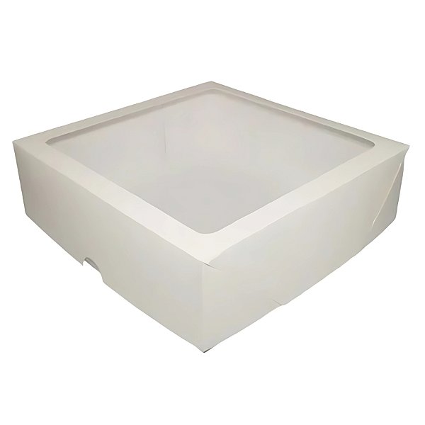 Caixa com Visor PV20 (20x20x6cm) Branca - 20 unidades - Rizzo